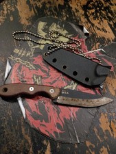 Knife TOPS Brand W/ sheath Stained Used picture