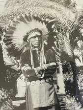 Antique Native American Hopi Chief Black & White Photograph 1929 Phoenix AZ picture