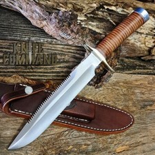 Custom Handmade D2 steel Randall style bowie knife SS Sawteeth blade With sheath picture