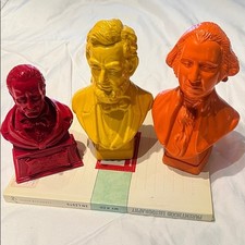 AVON Vintage Aftershave Pop Painted: Washington, Lincoln, Wagner picture