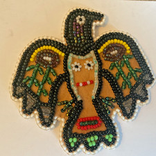 Vintage Native American Phoenix Bird Seed Bead Handmade Necklace 26” Tribal picture