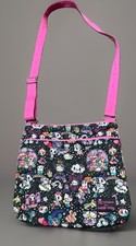 Tokidoki for Hello Kitty Crossbody Bag Black Multicolor Print Zip Pockets 2017 picture