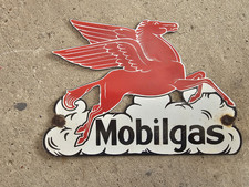 VINTAGE MOBILGAS PEGASUS PORCELAIN SIGN DEALERSHIP GAS STATION 12