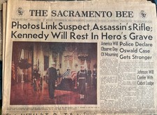1963 Sacramento Bee JFK Kennedy Assassination Oswald Nov 24 Newspaper picture