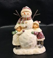Vintage Tii Collections #9171  Christmas Resin Figurine ~ Children w/ Snowman picture