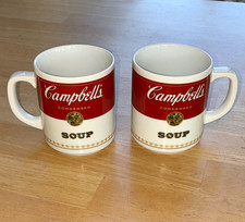 Campbell’s Soup Vintage 1981 Corning Glass Works Porcelain Mugs Set of 2 Clean picture