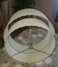 Vintage Mid Century Modern Fiberglass Lamp Shade Two Tier 1960’s Atomic Retro picture