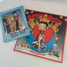 Vintage 1998 Betty Boop Wall Calendar and World Tour Story Book Bundle Retro picture