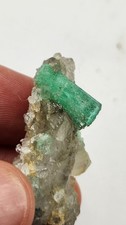 12g Natural Muzo Emerald Crystal on Quartz Matrix Specimen Colombia Raw 42mm picture