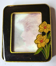 Mini Square Ornate Picture Frame Black & Gold Floral Gloss Finish 2x3 Photo picture