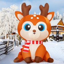 GOOSH 5 FT Christmas Inflatable Reindeer with Built-in LEDs Indoor Outdoor Decor picture