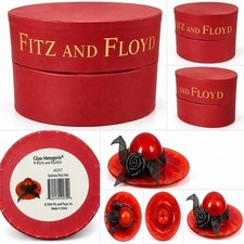 Fitz & Floyd Glass Menagerie Sedona Red Hat 43/517 Art Glass 2004 w/ Box picture