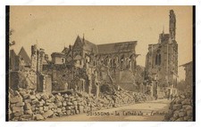 Soissons Cathedral Ruins Standard Postcard COPY RPPC picture