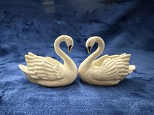 Lenox Porcelain Swan Figurine with 24k Gold Beaks & Trim picture