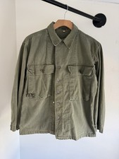 1940s WWII 36R US Army Jacket HBT Herringbone Twill Gas Flap 13 Stars Shirt Coat picture