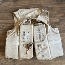 1930-40s WWII Era Armstrong Cork Life Preserver Jacket Vest Ties Chris Columbus picture