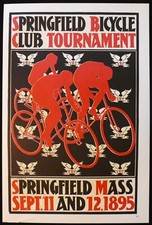 1895 Springfield Mass Bicycle Club Tournament Vintage Poster 1973 Print Repro picture