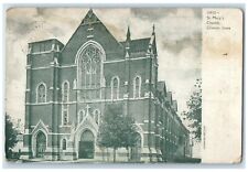 1907 Exterior View St Mary Church Building Clinton Iowa Antique Vintage Postcard picture
