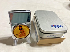 Old Unfired Zippo 1997 HAWAIIAN Pinup Girl Emblem Lighter with Tin XIII Code picture