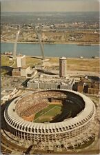 1960s ST. LOUIS CARDINALS Postcard BUSCH STADIUM / Civic Center Aerial View picture