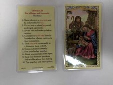 10 Rules for a Happy Husband Laminated catholic / christian prayer card picture