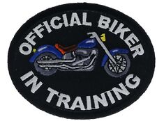 Blue Boy Biker In Training 3.25 Inch Embroidered Hat Shoulder Patch F2D14B picture
