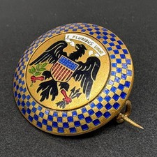 Antique German Enamel GREAT SEAL OF THE UNITED STATES Badge Pin WWI era Gesch. picture