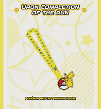 Pokémon Run Card Pikachu +Shoulder Plush Clip + Finisher Medal/ Badge and more picture