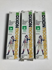 Vintage Dixon Ticonderoga No 2 Soft Pencils 1388 Full Box Set of 3 | READ DESC picture