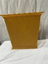 Vintage Mid-Century Modern Max Klein Retro Yellow Floral Trash Can picture