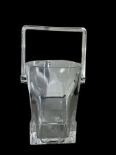Grainware Carlisle Lucite Retro Crystal Clear Square Vintage Ice Bucket picture
