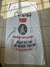 Coors Premium Beer Can Vintage Beach Towel 1970s 1980s White Yellow ~28x53 Inch picture