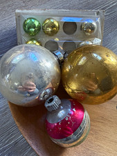 Vintage Shiny Brite & others lot of Glass Christmas Bauble Ornaments picture