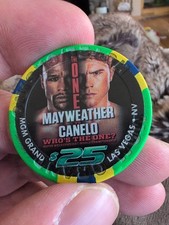 MGM Grande $25 Green Commemorative Chip Floyd Mayweather Vs Canelo 2013 picture