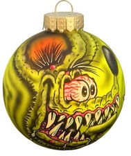 VRHTF VTG ED ROTH RAT FINK SIGNED & PAINTED BY MARK HARMON ARTIST XMAS ORNAMENT picture