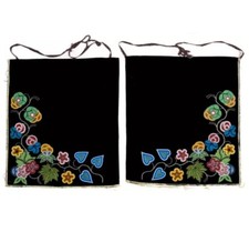 Handmade Beaded Leggings Black Wool 14 x 22 inches picture