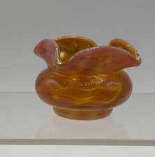 French Antique Monot Stumpf Pantin Opalescent Iridescent Glass Salt Cellar Dip picture