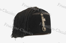 Italian Fascist Black Wool Fez Cap Military Hat Handcrafted Repro New All Sizes picture