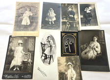 Antique Victorian Girls Photos Tintype CDV Cabinet Cards RPPC Fashion Lot of 8 picture