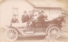 J32/ Interesting RPPC Postcard c1910 Early Automobile Men Family 293 picture