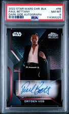 2022 Topps Star Wars Chrome Black  Dark Side PAUL BETTANY Auto PSA 8 Low Pop picture