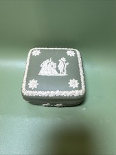 Authentic Wedgwood Jasperware Green Covered Trinket / Jewelry Box  picture