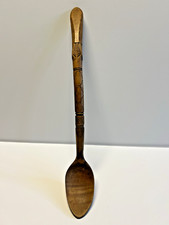 Native American Indian Highly Hand Carved Wooden Ladle; Late 19th Century picture
