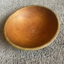 Large Munising Dough Bowl Oval Off Round Maple Wood 11 X 10 X 3 Farm House Decor picture