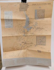 1980 Vintage Grand Teton National Park Map Yellowstone National Park Two Sided  picture