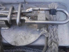RARE VINTAGE STAINLESS STEEL SKIFF RELEASE NAVY TYPE WITH DISPLAY ROPE SHIP picture