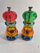 Vintage Olde Thompson Fiesta Salt and Pepper Mill Set Grinders Colorful picture