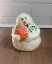 Vintage 1997 Loomco White Ghost Pumpkin Glow in the Dark Halloween Candle - NOS picture