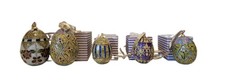 Vintage 1998 NYCO Cloisonne Egg Ornaments Set of 5 NIB MWT Nicki Yassaman picture