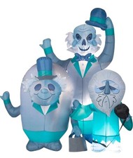 Gemmy 6' Disney Haunted Mansion HITCHHIKING GHOSTS INFLATABLE Halloween Light Up picture